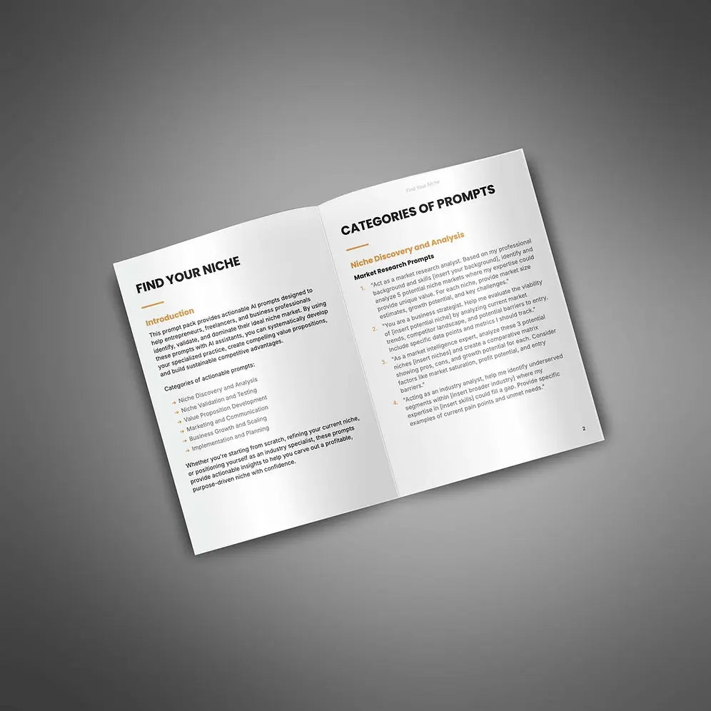 AI Prompt Pack for Entrepreneurs & Consultants Niche Finding Tool HS-PP-003