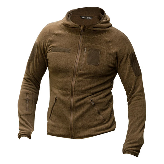 Men's Tactical Training Fleece Jacket Outdoor Cardigan Hooded Sweater Camping Hiking Fishing Hunting Coat Sport Clothes Spring