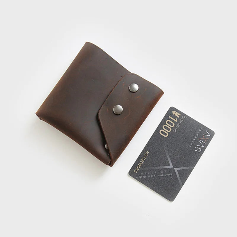 Handmade Leather Men Wallets Breif Money Bags Genuine Leather Thread Wallet for Men Slim Leather Mens Wallet