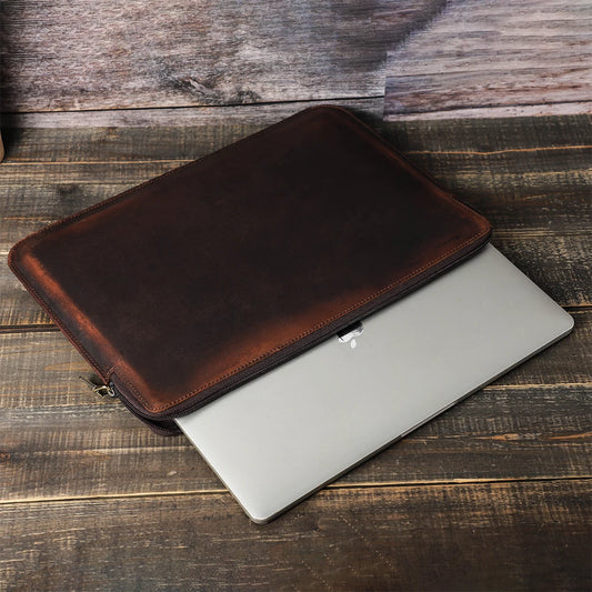 Laptop Briefcase Men For Macbook Air Pro 13 14 15 inch Cowhide Handbag Sleeve Tablet Pouch Case Lenovo Thinkpad Matebook Funda