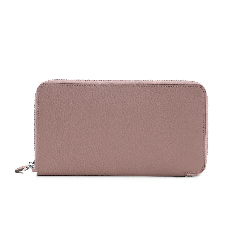 All Leather Women Wallet Long Zipper Luxury Designer Large Capacity Thin Phone Clutch Purse Credit Card Money Bag with Gift Box