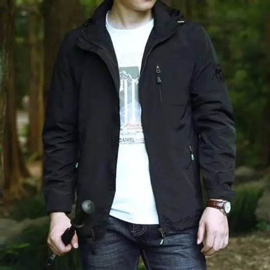 Men Outdoor Windproof Hiking Jackets Spring Autumn Thin Casual Jackets New Men Hooded Mesh Coats Quality Male Fit Windbreaker