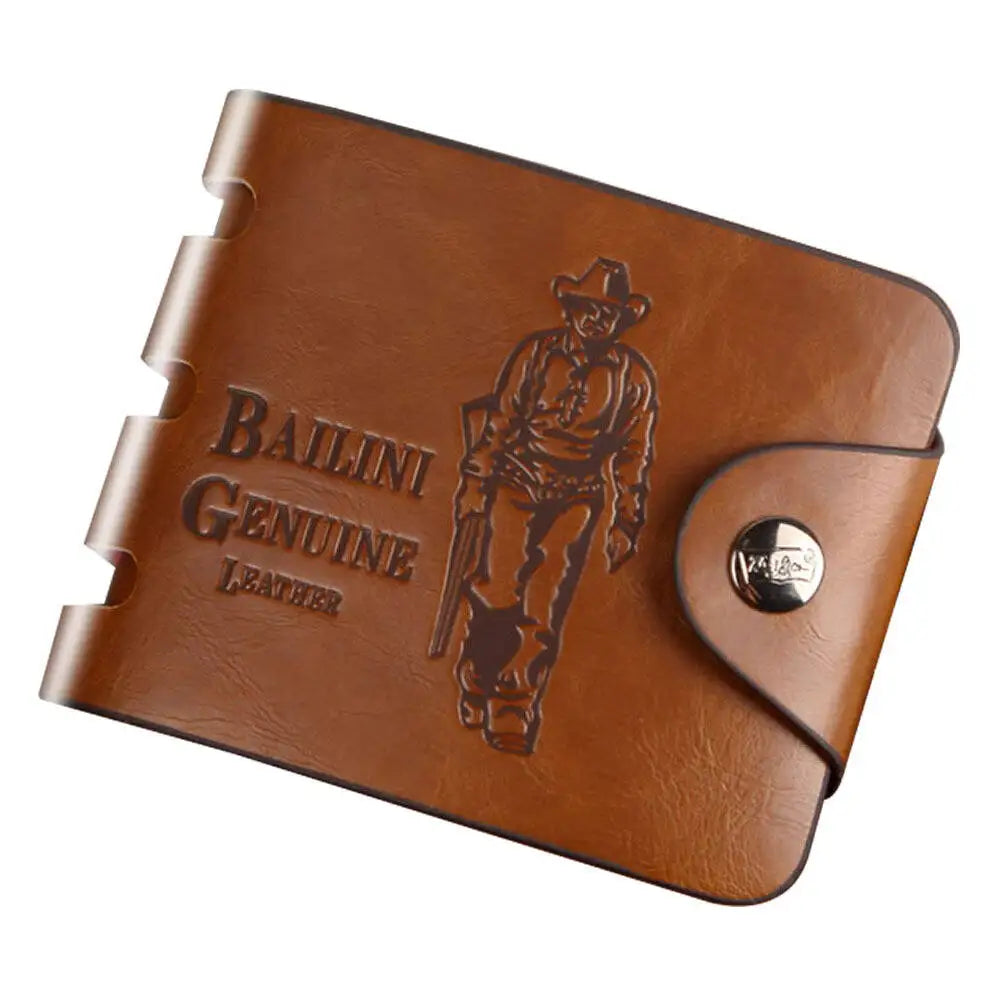 Men's Hunting Style PU Leather Wallet - Vintage Clutch with Multi-Card & Coin Holder, Outdoor Purse