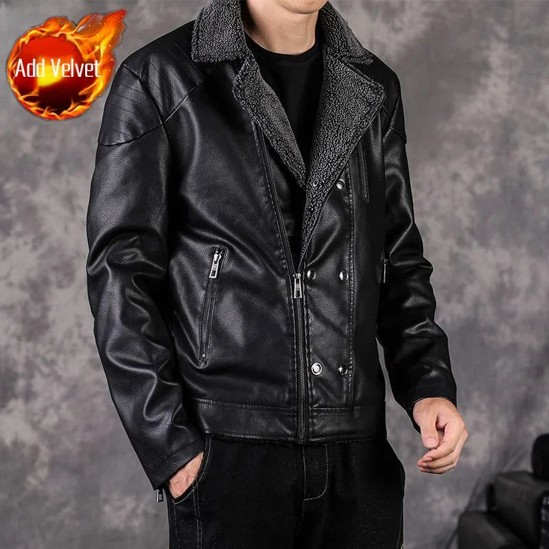 Leather Jacket for Men Slim Fit Thin New In Man Suits and Blazers Trendy 2025 Elegant High Quality Coats Fashionable Menswear