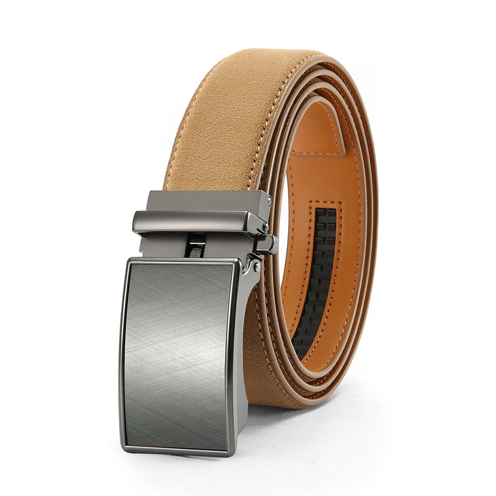 Leather belt men High Quality PU Leather Belts, Automatic Buckle Belt, Adjustable No Hole Belt Jeans Belt for Men