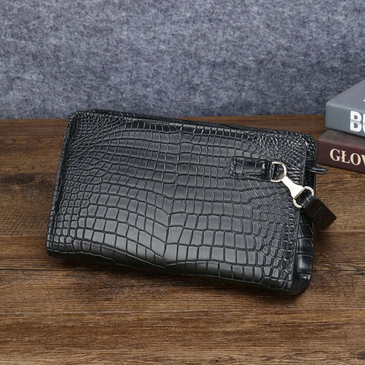 Men's Genuine Leather Clutch Bag English Style Handheld Wallet Business Casual Use Credit Card Holder Money Clip