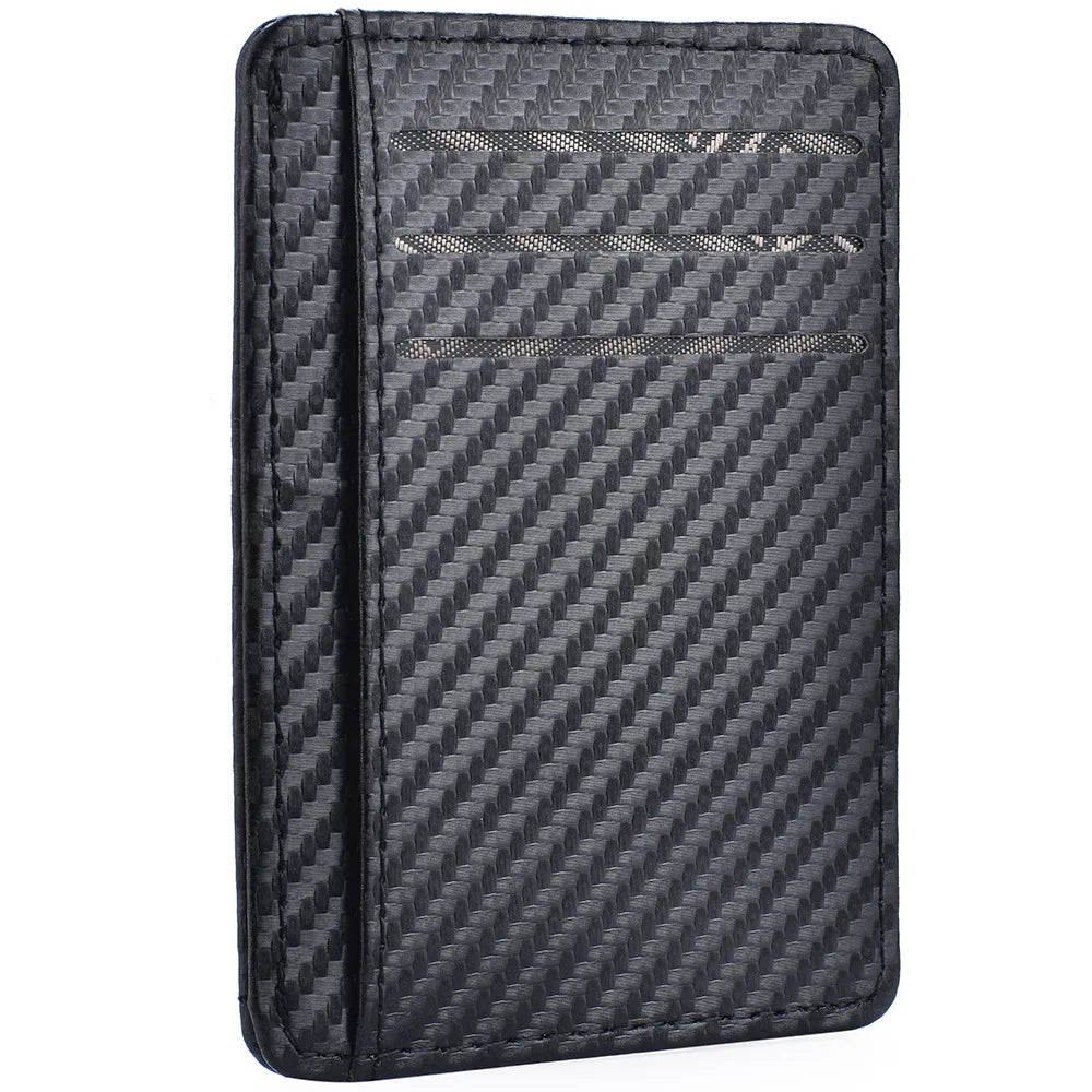 Men's Slim Minimalist Front Pocket Wallets Credit Card Holder Portable Leather Wallets