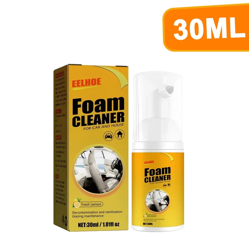 30/60/100ml Car Leather Cleaner Multifunctional Foam Cleaner Car Interior Strong Decontamination Ceiling Seat Cleaning Tool