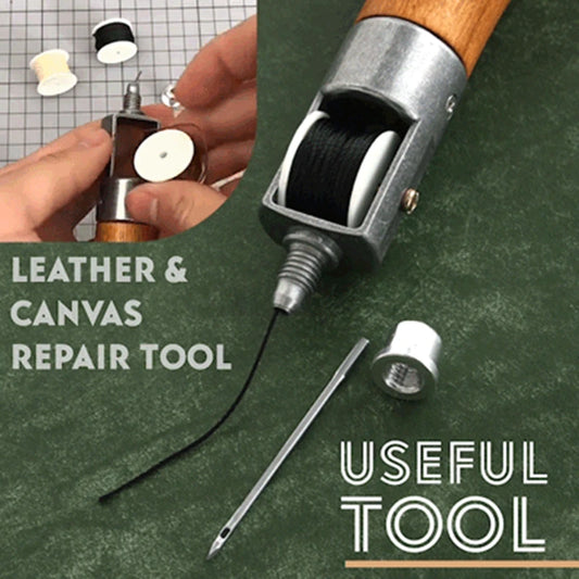 DIY Hand Sewing Machine Waxed Thread Leather Sew Tool Craft Edge Stitching Belt Strips Shoemaker Awl Lock Stitcher Needles Kit