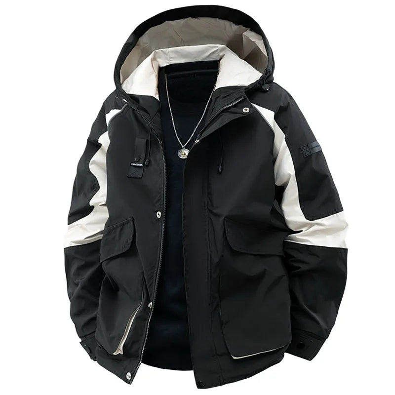 Jacket Mens Spring Autumn New Men Jacket Printing Hooded Jackets Casual Coat Men's Business Coats Size M-3XL 4XL 5XL HB-J8155