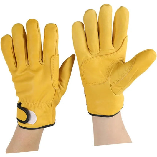 Leather High Temperature Heat Insulation Gloves Leather WorkSafety Protection Welding Garden Gloves Leather Construction Gloves
