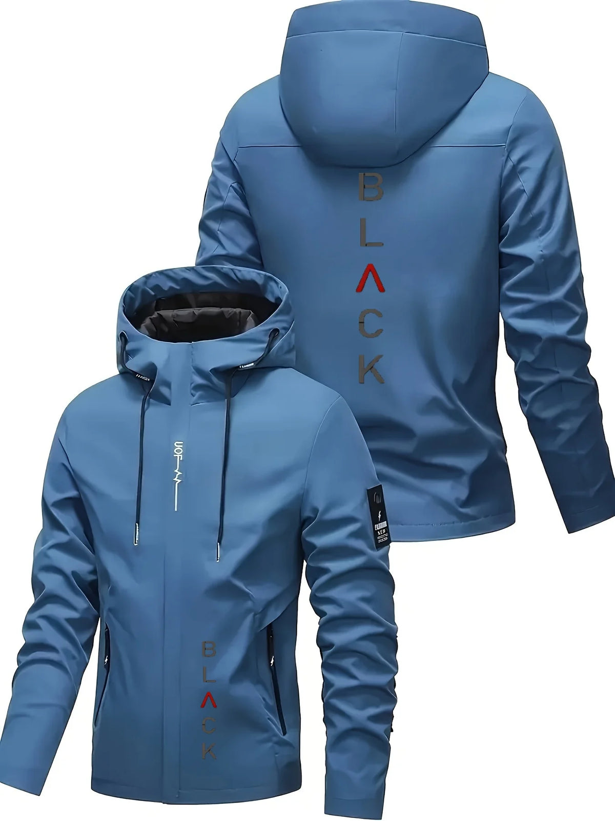 Men'S All-Season Heavy-Duty Motorcycle Jacket - Full-Zip Windproof Hooded Jacket,Commuting, Travel, Outdoor Activities