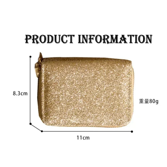 Leather Wallets Women Glitter Sequin Wallets Fashion New Money Bag Coin Purses Solid Color Credit Multi-card Card Holder Bags