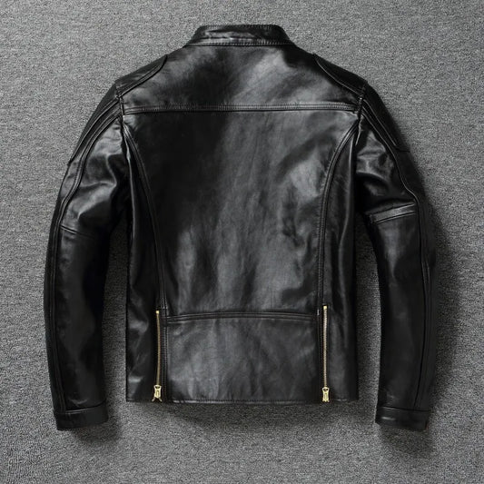 Wholesales.2026 Brand New Single Rider Real Leather Jacket.Men Tea Core Horsehide Coat.Vintage Style Plus Wear