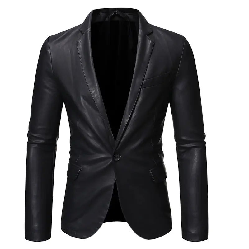 Men's Leather Jacket Autumn and Winter New Cross-border Motorcycle Jacket Slim Small Suit Men's PU Leather Jacket Suit