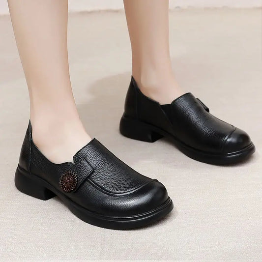 Genuine leather loafers women comfortable gray shoes low heels luxury ladies court shoes slip on moccasins elegant dress flats