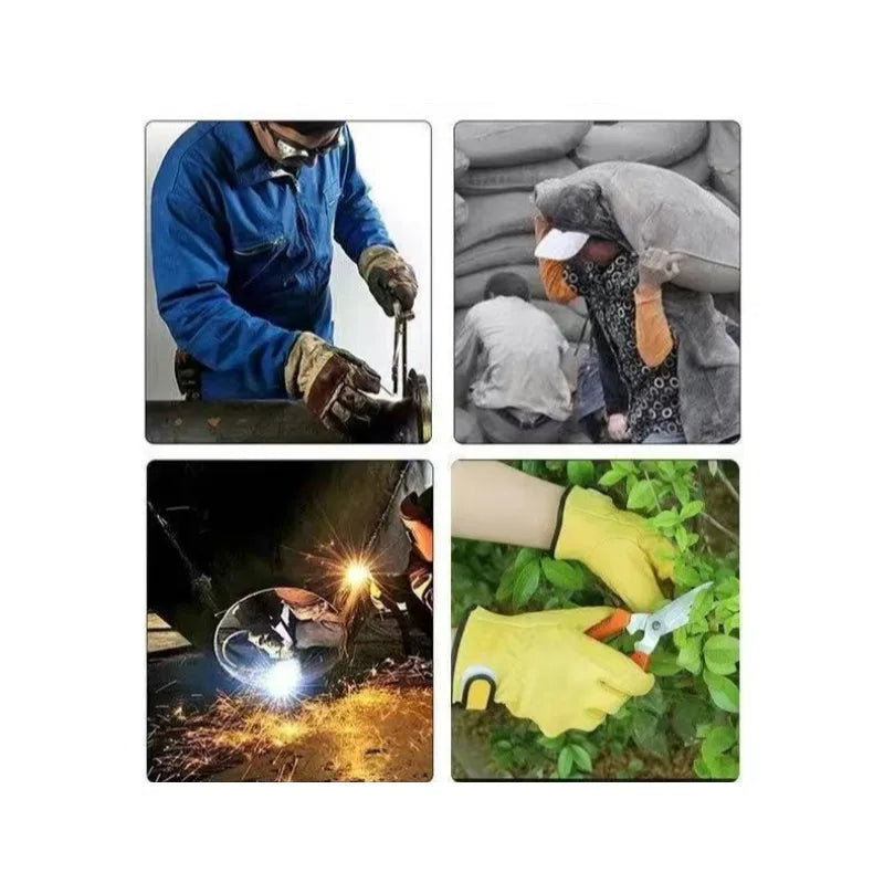 Leather High Temperature Heat Insulation Gloves Leather WorkSafety Protection Welding Garden Gloves Leather Construction Gloves
