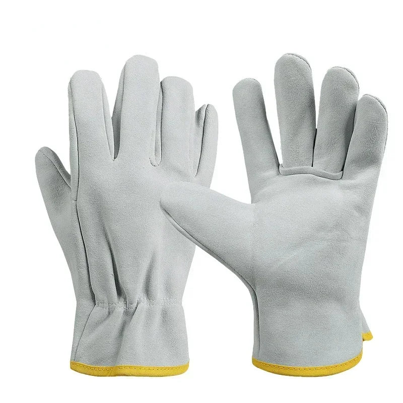 Work Gloves Sheepskin Leather Workers Work Welding Safety Protection Garden Sports Motorcycle Driver Wear-resistant Gloves