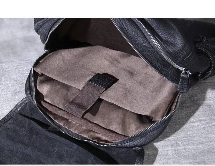 The First Layer Leather Men Backpack Shoulder Bag Travel Large-capacity Laptop Backpacks Casual Schoolbag Original Male