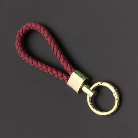 Creative Leather Woven Keychain Backpack Accessories Couple Pendant Gift Man Lady Metal Keying Neutral Personalized Fashion