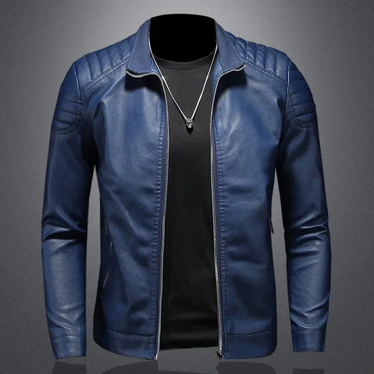 Men PU Leather Jacket Motorcycle Streetwear Baseball Outdoor Bomber Casual coat Men Autumn Motorcycle Windbreaker Male Outwear
