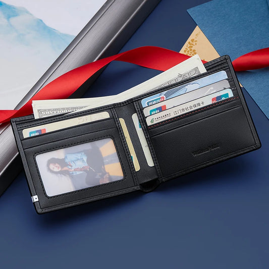 Genuine leather men's wallet, high-end fashion card bag, casual personalized card holder