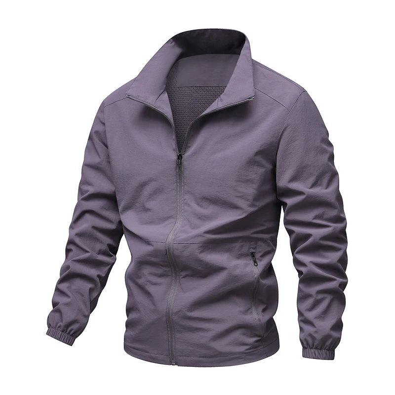 Outdoor Jacket Man Sports Windbreaker Zipper Jacket Turn-Down Collar Autumn Man Hiking Camping Coat Spring Clothing Top