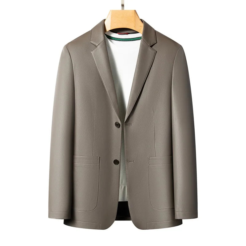 2025 Spring and Autumn leather jackets, casual leather suits, men's leather jackets, and sheepskin slimming high-end