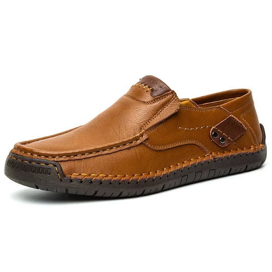 Men Casual Comfortable Men Loafers Slip On Leather Shoes Men Flats Hot Sale Outdoor Walking Shoe New Handmade Leather