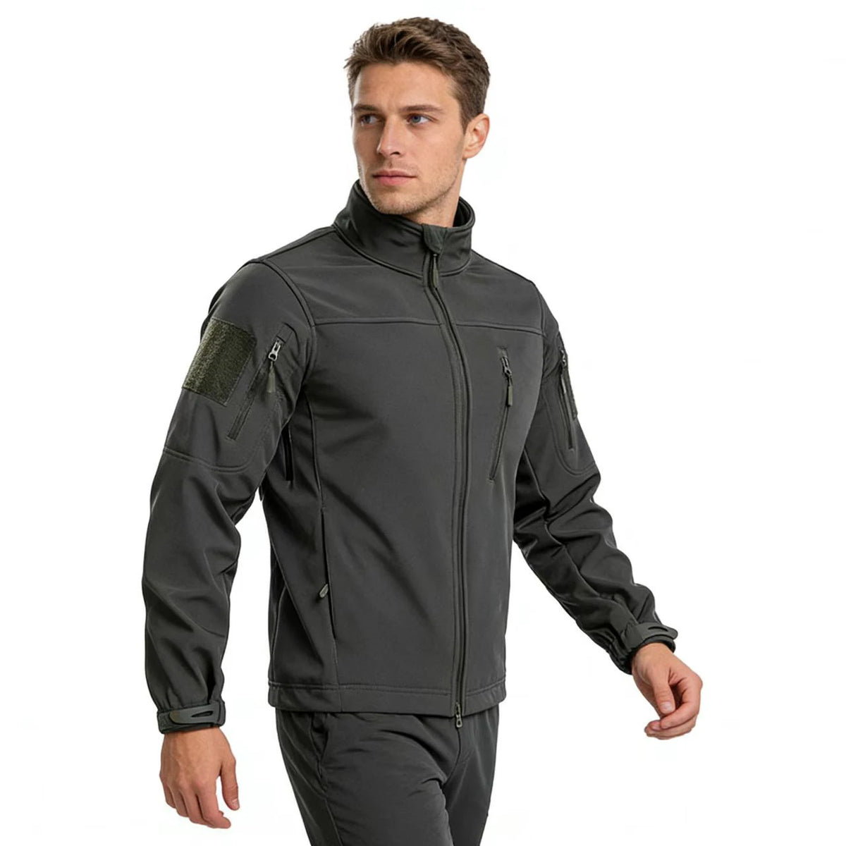 Men's Tactical Softshell Jacket European Size Windproof Waterproof Winter Hiking Ski Coat Fleece Lined Warm Jacket Men's Coat