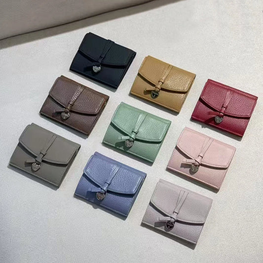 Genuine Leather Women Wallet Personalized Name Elegant Female Coin Card Wallet Custom Initials Card Holder Purse With Heart