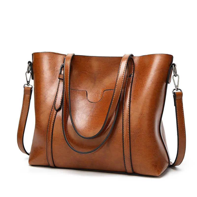 Women's Genuine Leather Tote Bag, Waterproof Multi Purpose Casual Shopping Outings Work Handbag Women Shoulder Crossbody Bags