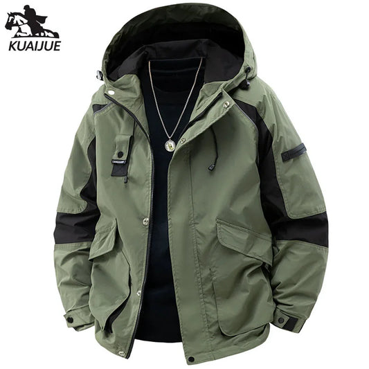 Jacket Mens Spring Autumn New Men Jacket Printing Hooded Jackets Casual Coat Men's Business Coats Size M-3XL 4XL 5XL HB-J8155