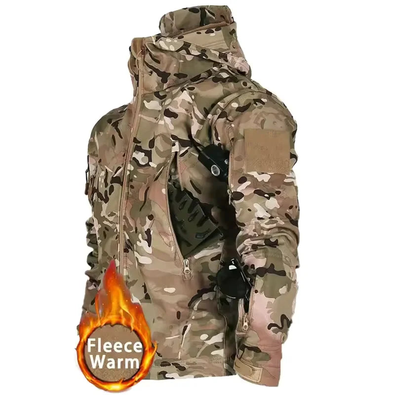 Outdoor Jackets Men Shark Skin Soft Shell Tactical Waterproof Windbreaker Combat Jacket Mens Hooded Bomber Coats