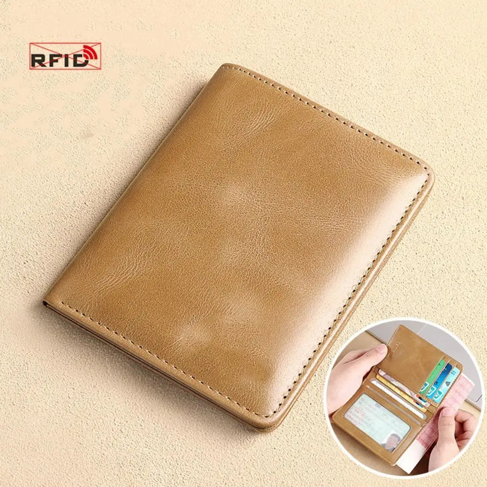 Vintage Leather Mini Wallets for Men RFID Card Holder Money Clip Slim Male Purse Men's Wallet Bag