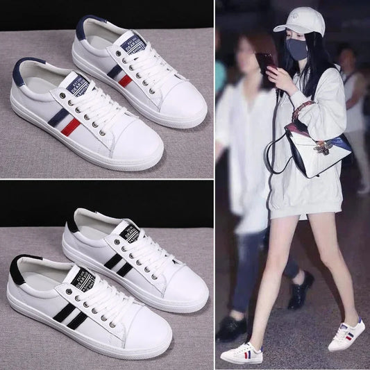 Leather shoes white 2020 spring, autumn, and winter casual shoes flat soled soft soled breathable sports shoes