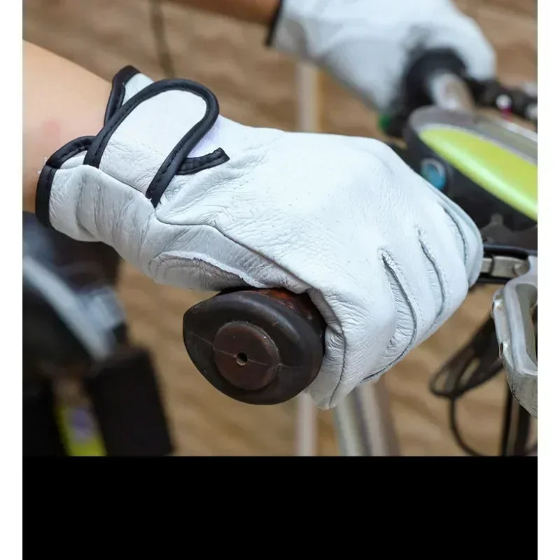 Work gloves sheepskin leather workers work welding safety garden sports motorcycle driver wear-resistant