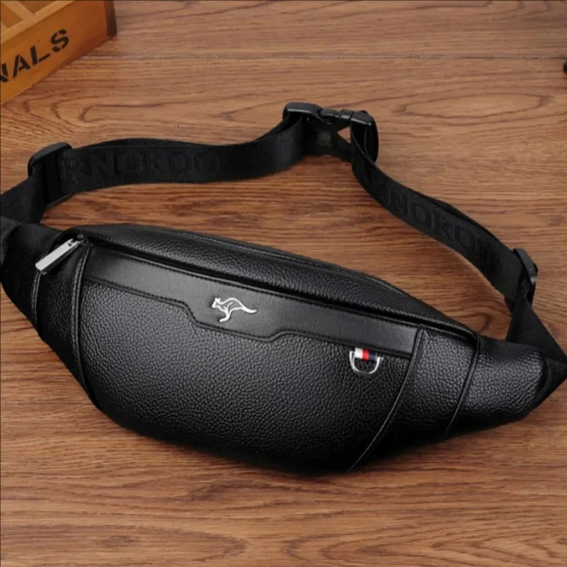Business Leather Waist Bag Multifunctional Workout Traveling Running Crossbody Casual Wallets Waist Pack Phone Bag Man Chest Bag