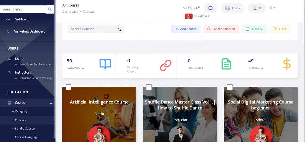 AI Learning Management System Software for Coaching, Intelligent Learning Path, Performance Analytics and Live Class Features