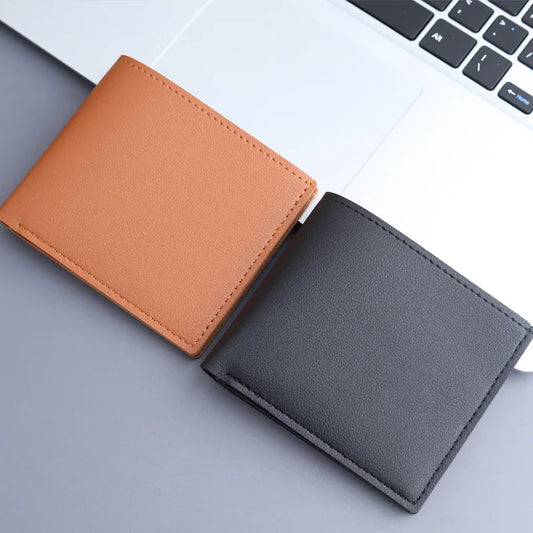 1pc Men Short PU Leather Wallets Vintage Thin Male Credit Card Holder Black Small Money Purses White Holder Bag