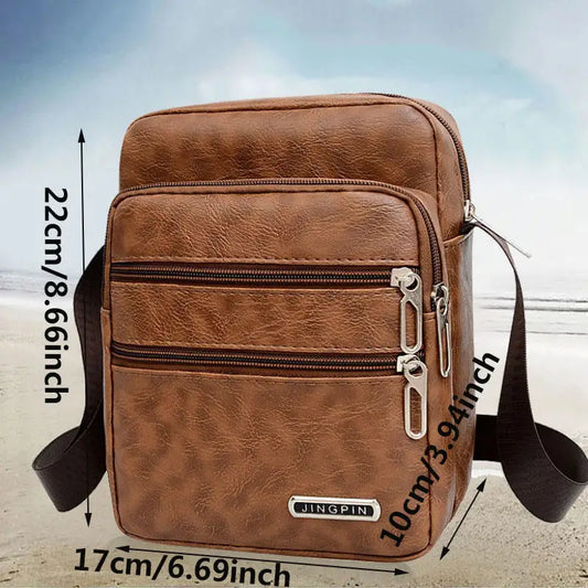 Men's PU Leather Crossbody Shoulder Bags High quality Tote Fashion Business Man Messenger Bag Leather Bags fanny pack