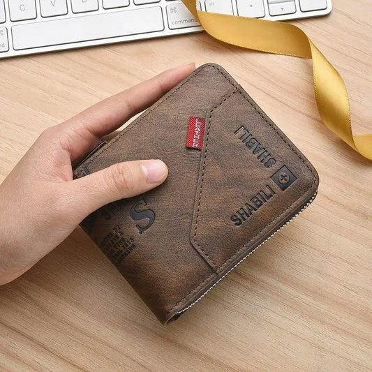 WERLLANDS PU Leather Short Wallet Slim Portable Business Purse Card Holder For Men