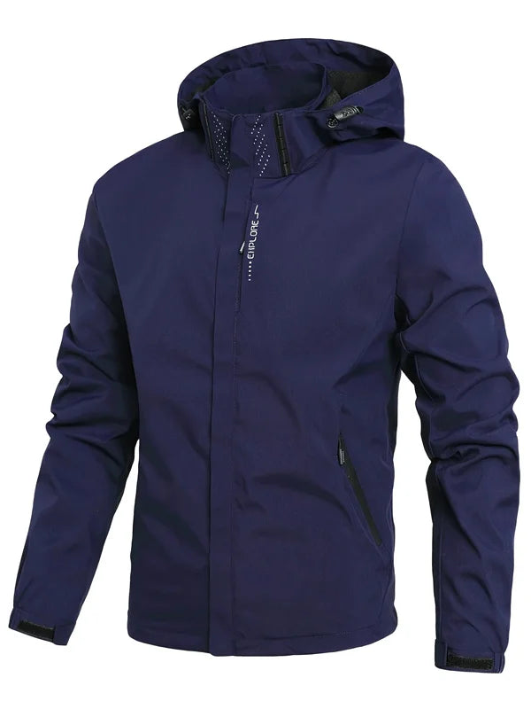 Men's Waterproof Rain Jacket Lightweight Outer Hooded Outdoor Raincoat Hiking Windproof Jacket Climbing Outdoor Jackets