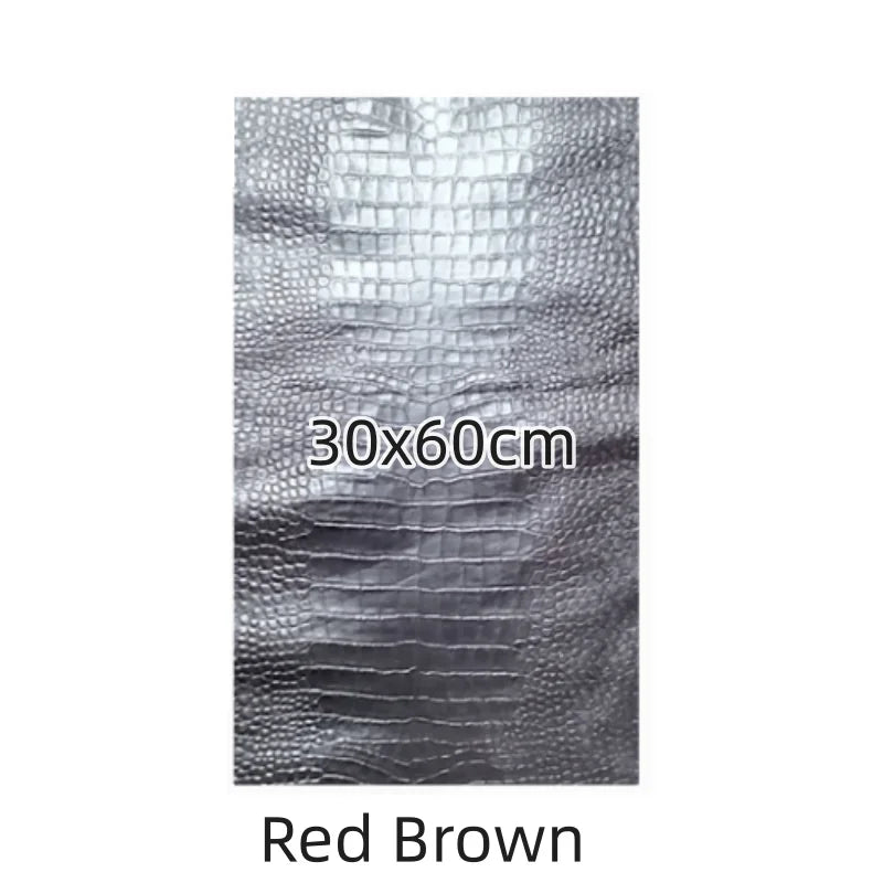0.8mm Red-brown Crocodile Sheepskin.Top-grain Leather. Genuine Leather Fabric.Handmade DIY for Motorcycle Suits.Whole Sheepskin
