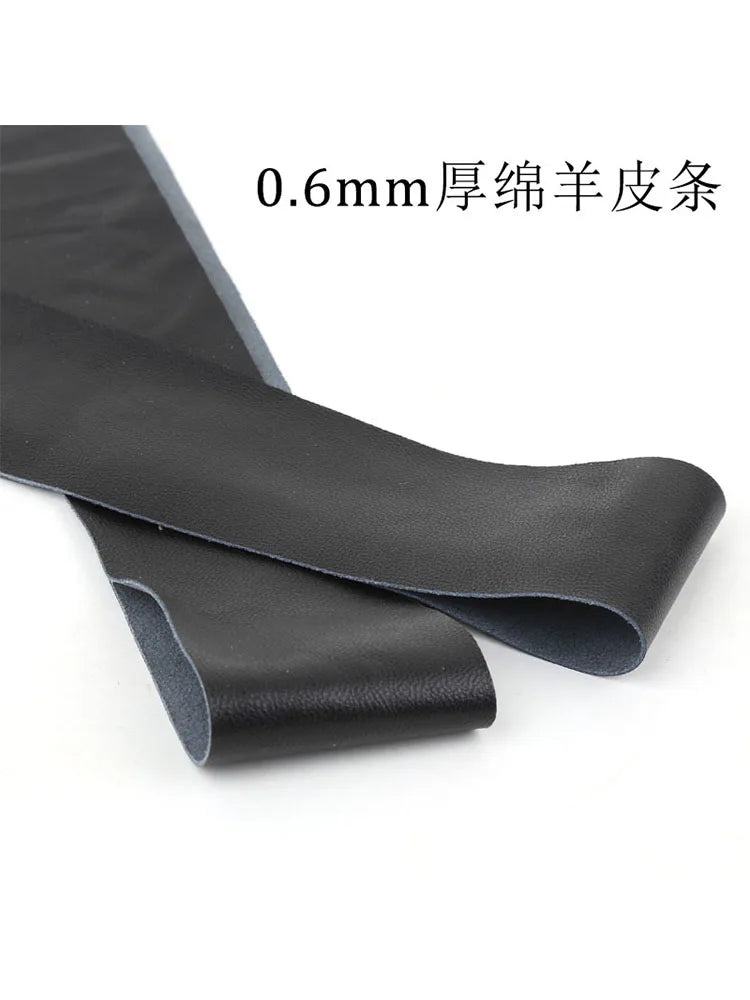 0.6mm genuine sheepskin leather strip edging belt, widened, handmade DIY winding slingshot leather clothing fabric