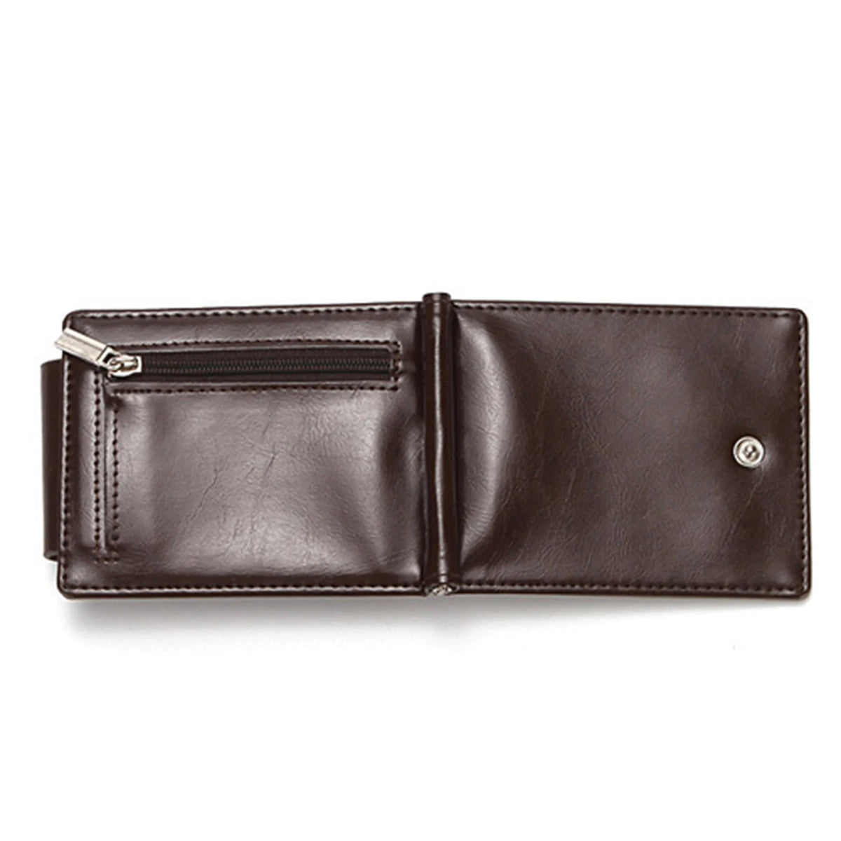 Men PU Leather Wallet With 3 Card Slots & Money Clip Business Card Holder