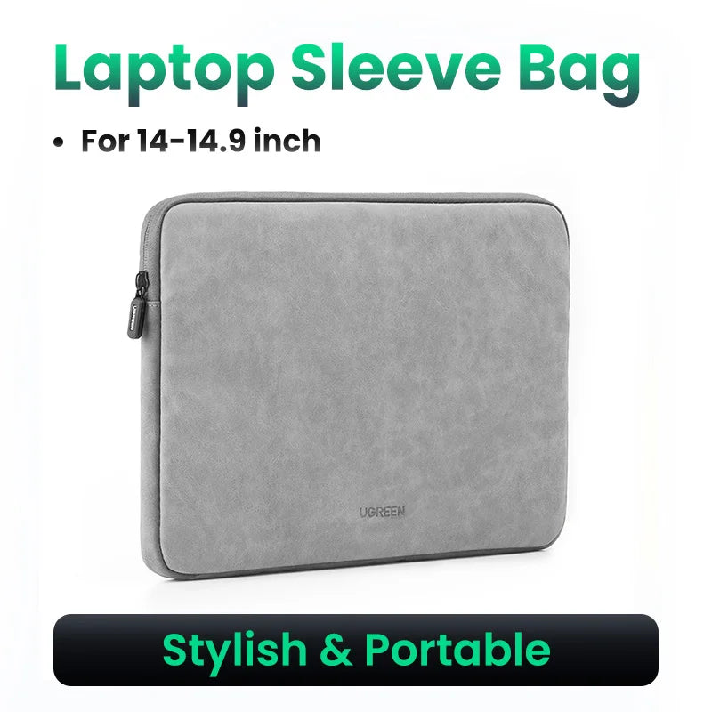 UGREEN  Leather Laptop Bag for Macbook Pro 13 14  Macbook Air Laptop Storage Bag Sleeve Case for iPad Pro Air Notebook Bag