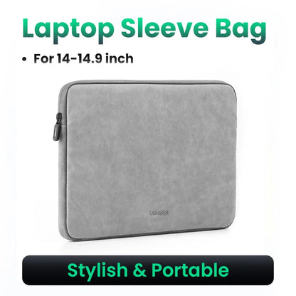 UGREEN  Leather Laptop Bag for Macbook Pro 13 14  Macbook Air Laptop Storage Bag Sleeve Case for iPad Pro Air Notebook Bag