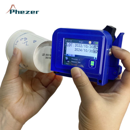 Phezer Portable Mini Handheld XP600 Inkjet Printer with Bill Printer Function Batch Code Printing