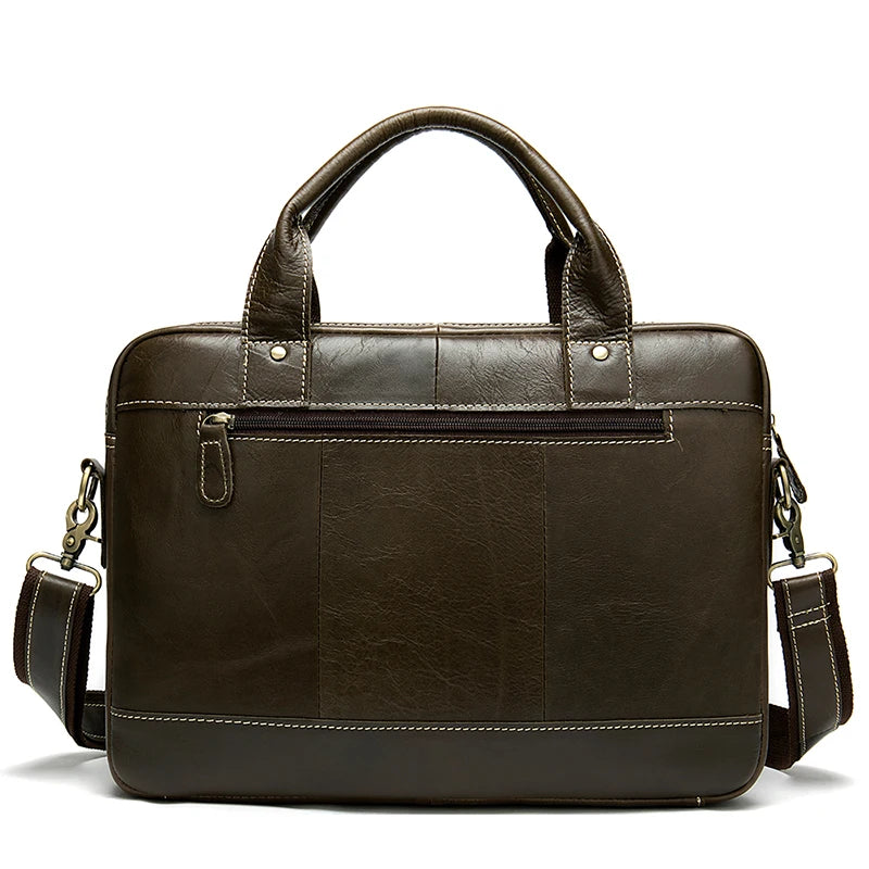 WESTAL Men's Briefcases Bags Men's Genuine Leather Laptop Bag Messenger Bag Men Leather office Bags for Men Document Briefcases